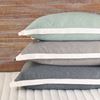 Picture of Myrtle Solid Pewter Bed Pillows (Ivory Flange)